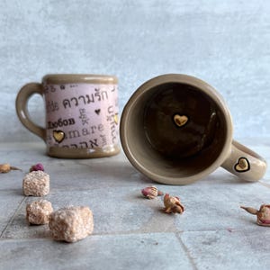 Coffee Mug in Love Language Style, 16 oz Friendship Gift image 2