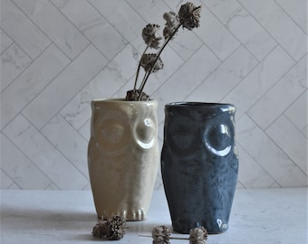 ceramic owl tumbler