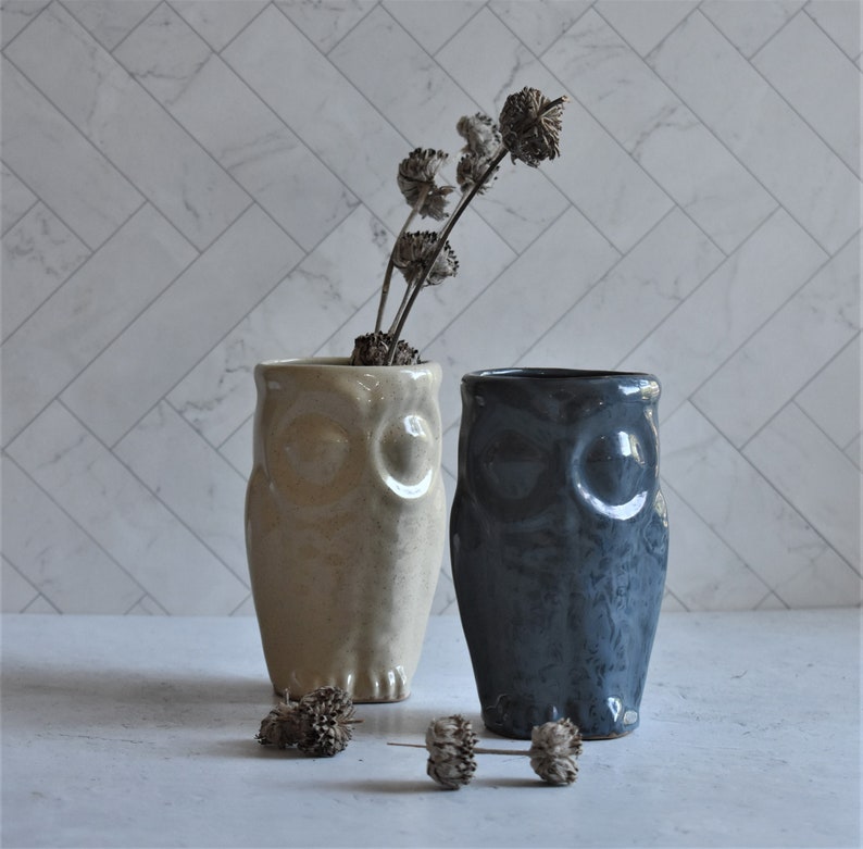 ceramic owl tumbler image 1