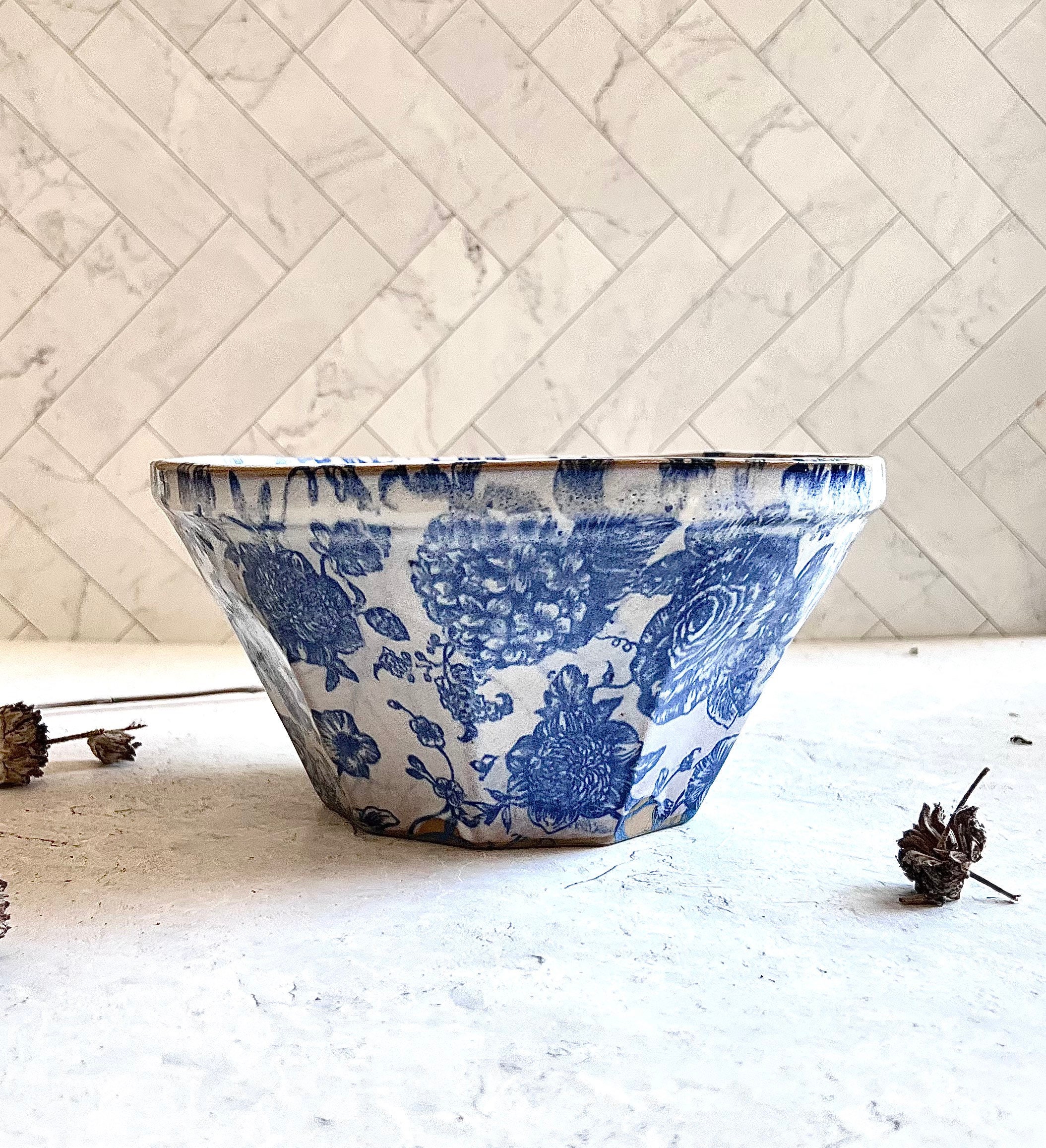 Handmade Large Ceramic serving bowl, Pottery salad bowl,