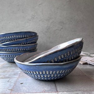 Set of two Unique ceramic bowls ,Pasta bowl, housewarming gifts, handmade pottery