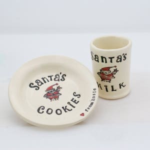 PRE OREDER Santa cookie plate and milk cup, Christmas gift, Christmas plate image 8