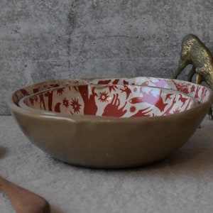 Keramische serveerschalen set, Housewarming cadeau, Red fox bowl, Jubileumgeschenken, Handgemaakt aardewerk, Huwelijksgeschenken, aardewerk kommen afbeelding 4