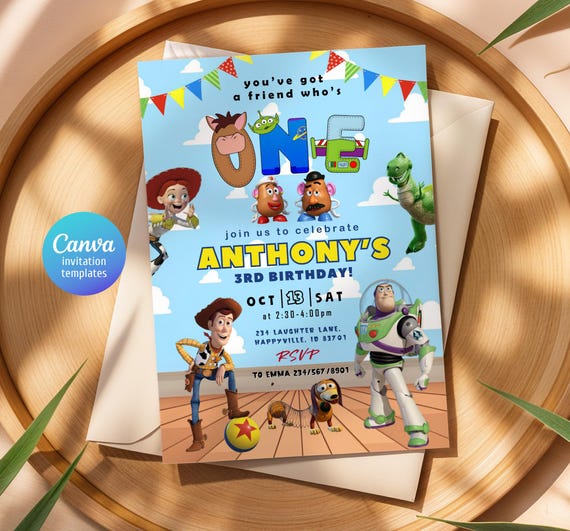 Toy story woody invitation, 1st bday to infinity beyond Editable invitation, Printable birthday Toy story invite, boy girl birthday invite