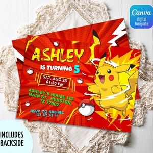 Invitación de cumpleaños imprimible, invitación de cumpleaños, invitación editable, invitación de cumpleaños de anime, descarga instantánea