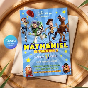 Toy Story Woody invitation, Two Infinity Beyond editable invitation, printable birthday Toy Story invitation, boy girl birthday invite