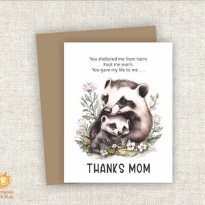 Badger Thanks Mom Card Set: Woodland Animal Greeting Cards
