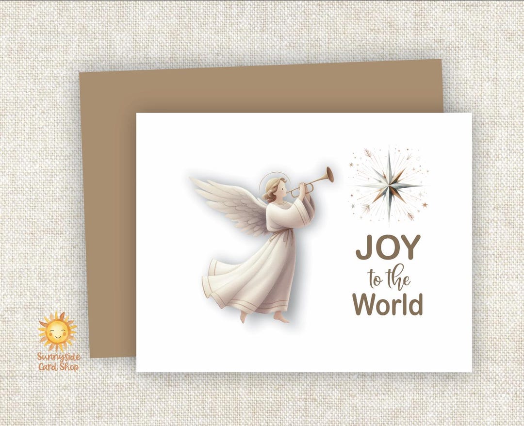 Christmas Angel Note Cards: Joy to the World, Celestial Holiday ...