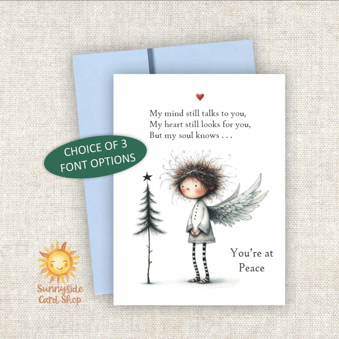 Whimsy Angel Sympathy Greeting Card: Grief, Hope & Remembrance - Etsy