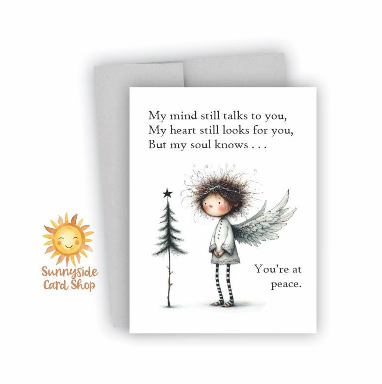 Whimsy Angel Sympathy Greeting Card: Grief, Hope & Remembrance - Etsy