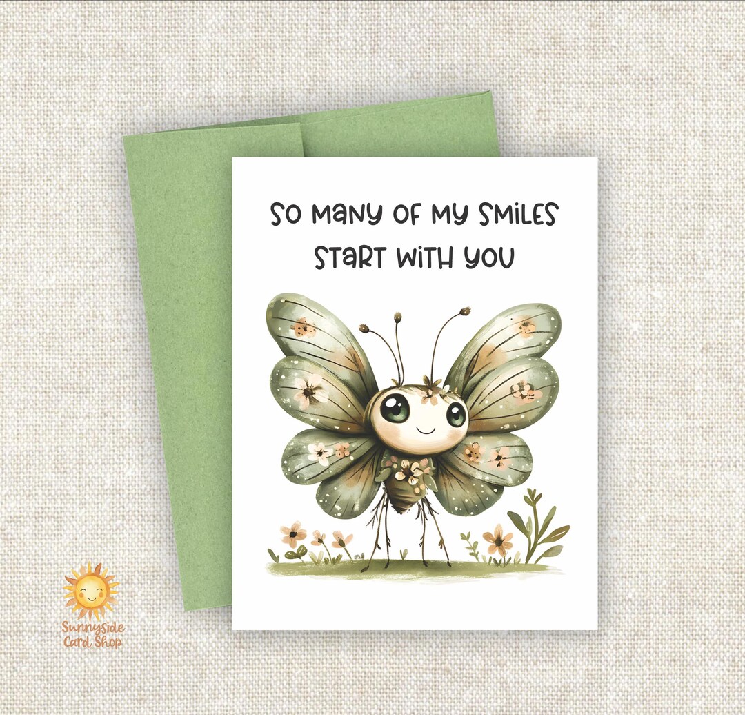 Woodsy Green Butterfly Greeting Card Set: All Occasion Blank Card - Etsy
