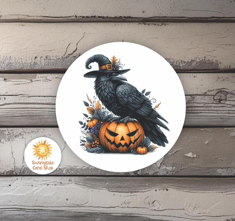 Gothic Raven Stickers: Colorful Round Labels, Envelope Seals - Etsy