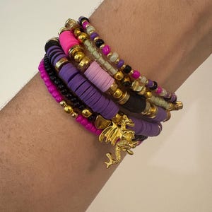 Maleficent Inspired Beaded Bracelet Stack