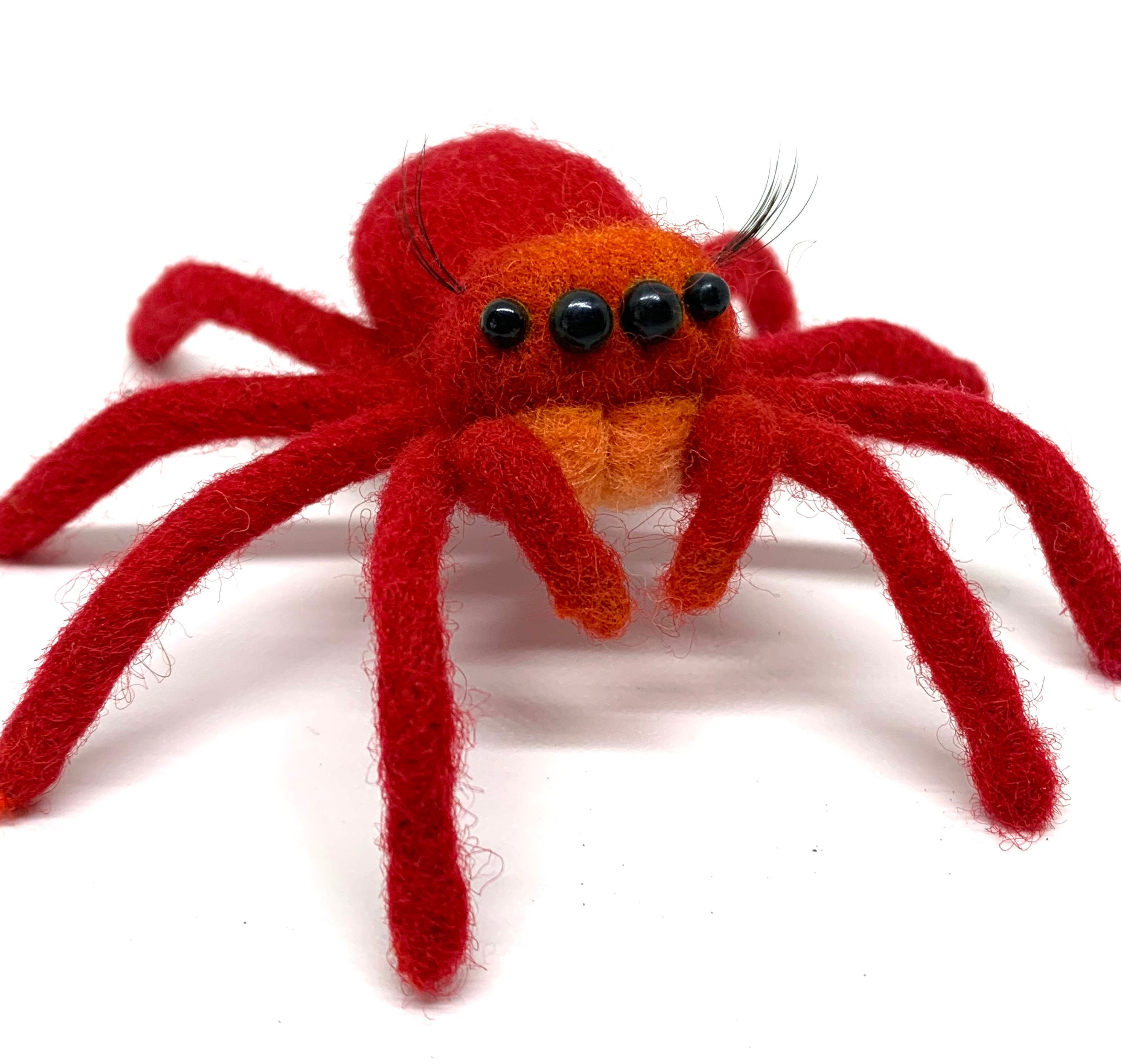 Cute needle felted jumping spider ornament tarantula for any Etsy