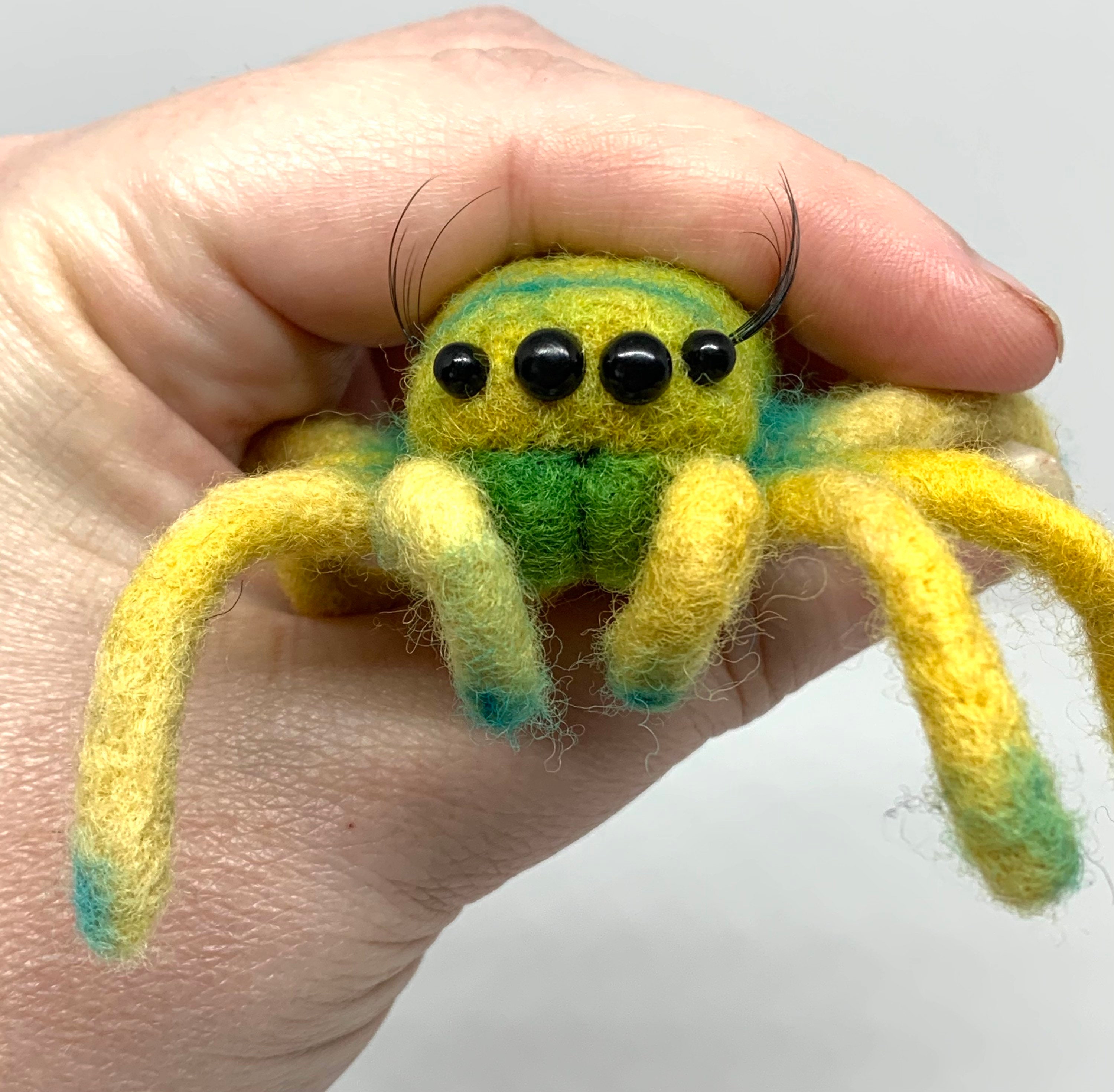 Cute needle felted jumping spider ornament tarantula for any Etsy