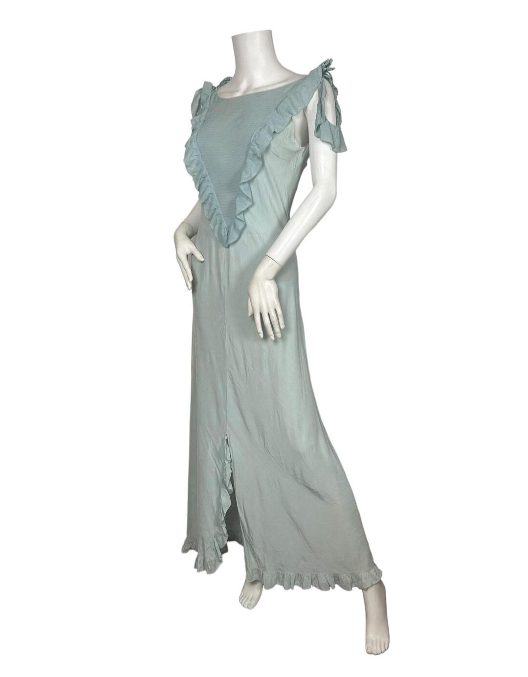 KRISTINA Vintage 1930s Silk Slip Dress, PURE SILK Handmade white bias cut lingerie gown
