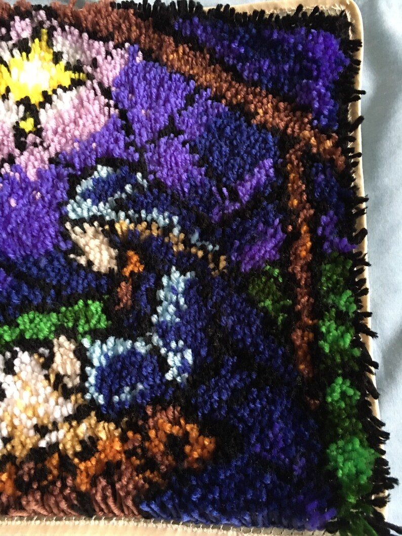 Nativity Latch Hook Rug, Mary, Joseph and Baby Jesus With the Star of