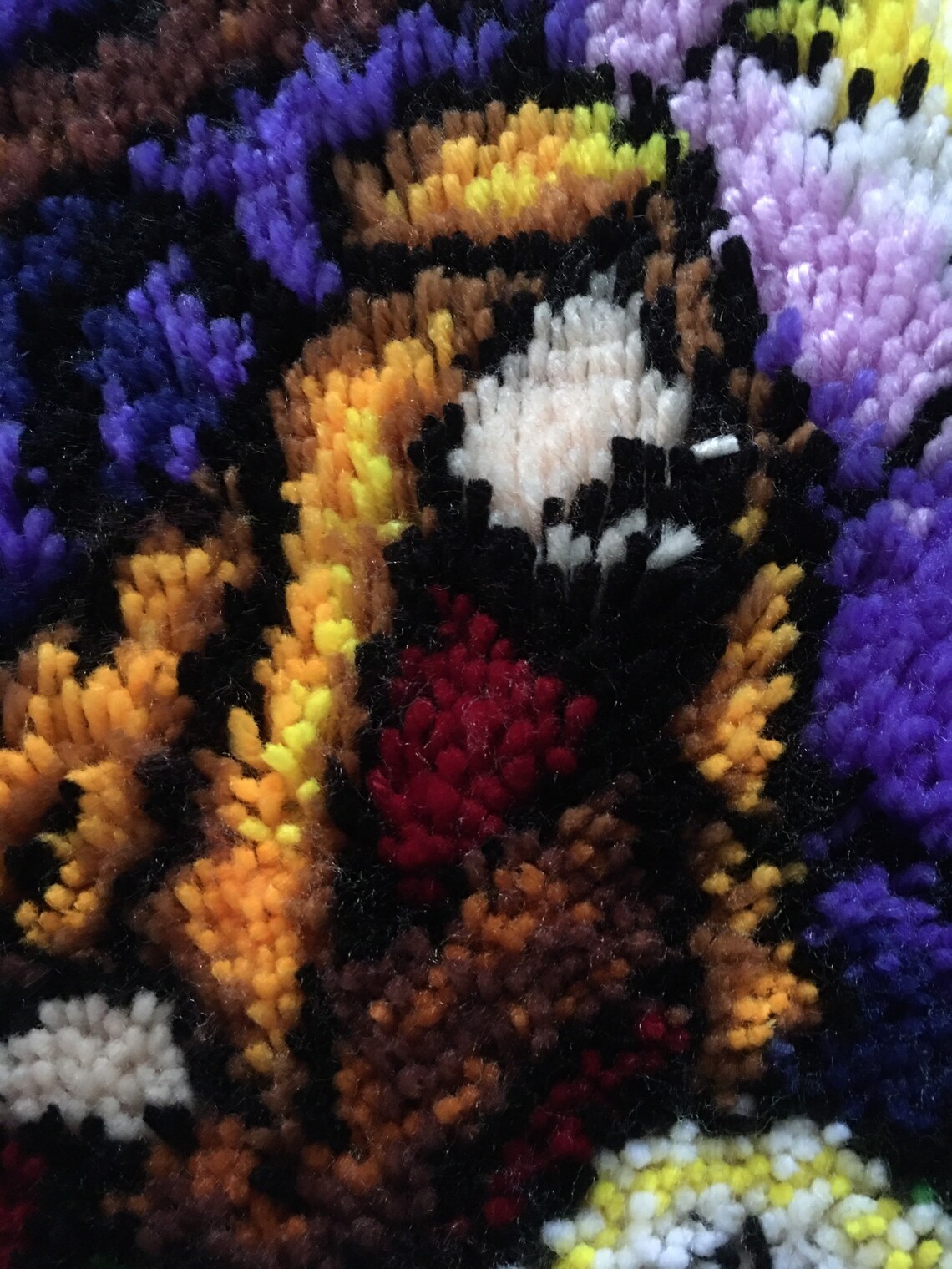 Nativity Latch Hook Rug, Mary, Joseph and Baby Jesus With the Star of