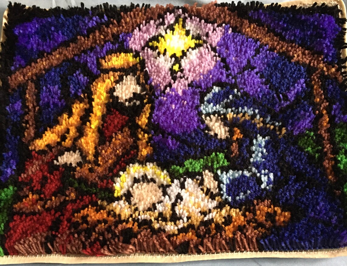 Nativity Latch Hook Rug Mary Joseph and Baby Jesus With the Etsy