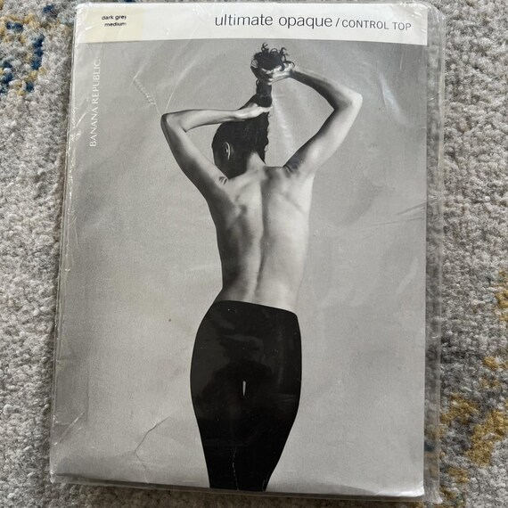 NEW Banana Republic Dark Grey Ultimate Opaque Control Top Tights Size Medium