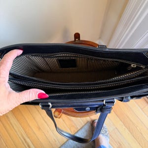 Brighton for Business Tote Womens Large Black Croc Leather Organizer Laptop Bag image 3