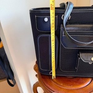 Brighton for Business Tote Womens Large Black Croc Leather Organizer Laptop Bag image 13