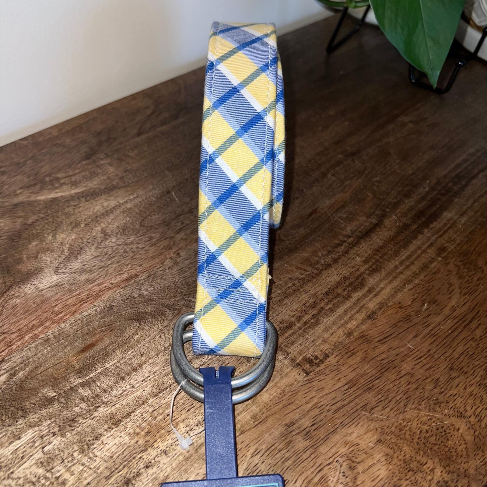 NWT SERO Mens Medium D Ring Plaid Fabric Belt Medium Cotton 