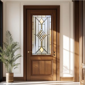 Art Deco Stained Glass Window Film: Frosted Privacy, Reusable, Eco-Friendly | PVC Free | Window Decal Frosted Stained Glass Classic bild 5