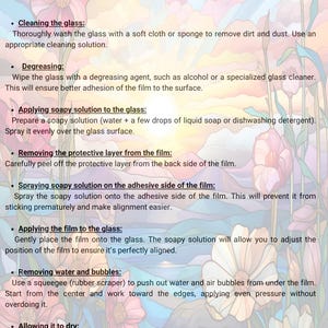 Stained Glass Window Door Cling Frosted | PVC Free | Custom size | Orchid Flower Pastel Pearl - 145ART