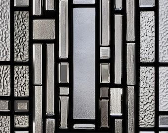 Art Deco Stained Glass Window Film: Frosted Privacy, Reusable, Eco-Friendly