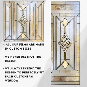 Art Deco Stained Glass Window Film: Frosted Privacy, Reusable, Eco-Friendly | PVC Free | Window Decal Frosted Stained Glass Classic bild 4