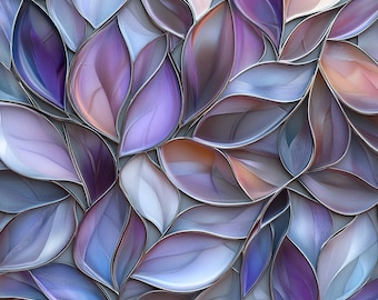 Stained Glass Window Door Film Frosted | PVC Free |  Purple Abstract Floral