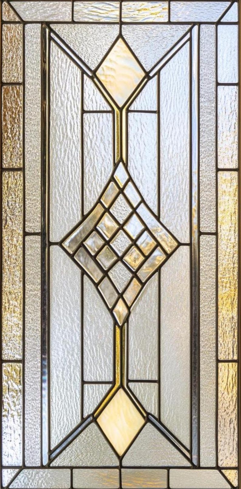 Art Deco Stained Glass Window Film: Frosted Privacy, Reusable, Eco-Friendly | PVC Free | Window Decal Frosted Stained Glass Classic bild 9