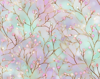 Stained Glass Window Door Film Frosted | PVC Free | Custom size | Airy Floral Buds