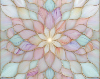Stained Glass Window Door Film Frosted | PVC Free | Custom size | Pearl Mandala