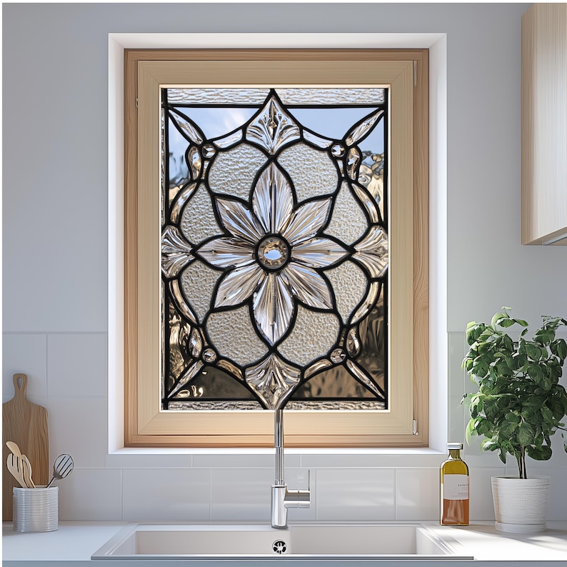 Curated visual reference: Picture Idea: Art Deco Stained Glass Window Film Frosted Privacy Reusable Eco