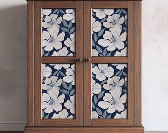 Decorative Contact Paper for Furniture Drawer Liner Peel & Stick Paper Fabric Self Adhesive | Home Decor | Flower Dark Decoration