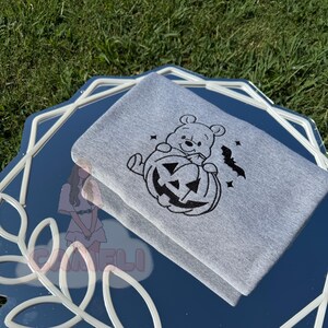 Bear Pumpkin Embroidered Sweatshirt