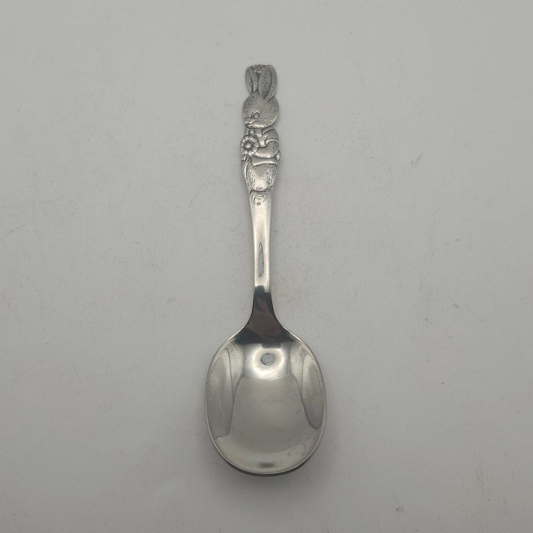 Vintage Rabbit Spoon Vintage Oneida Peter Rabbit Baby Spoon Bunny Child Flatware Community ...