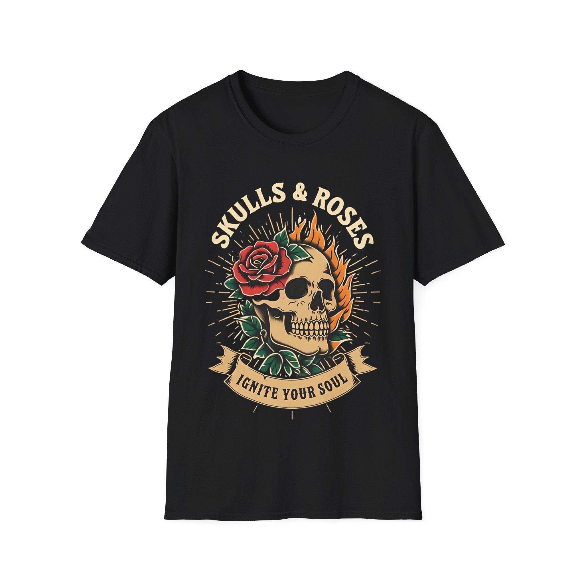 Ignite Your Soul  Vintage Skull & Rose Design