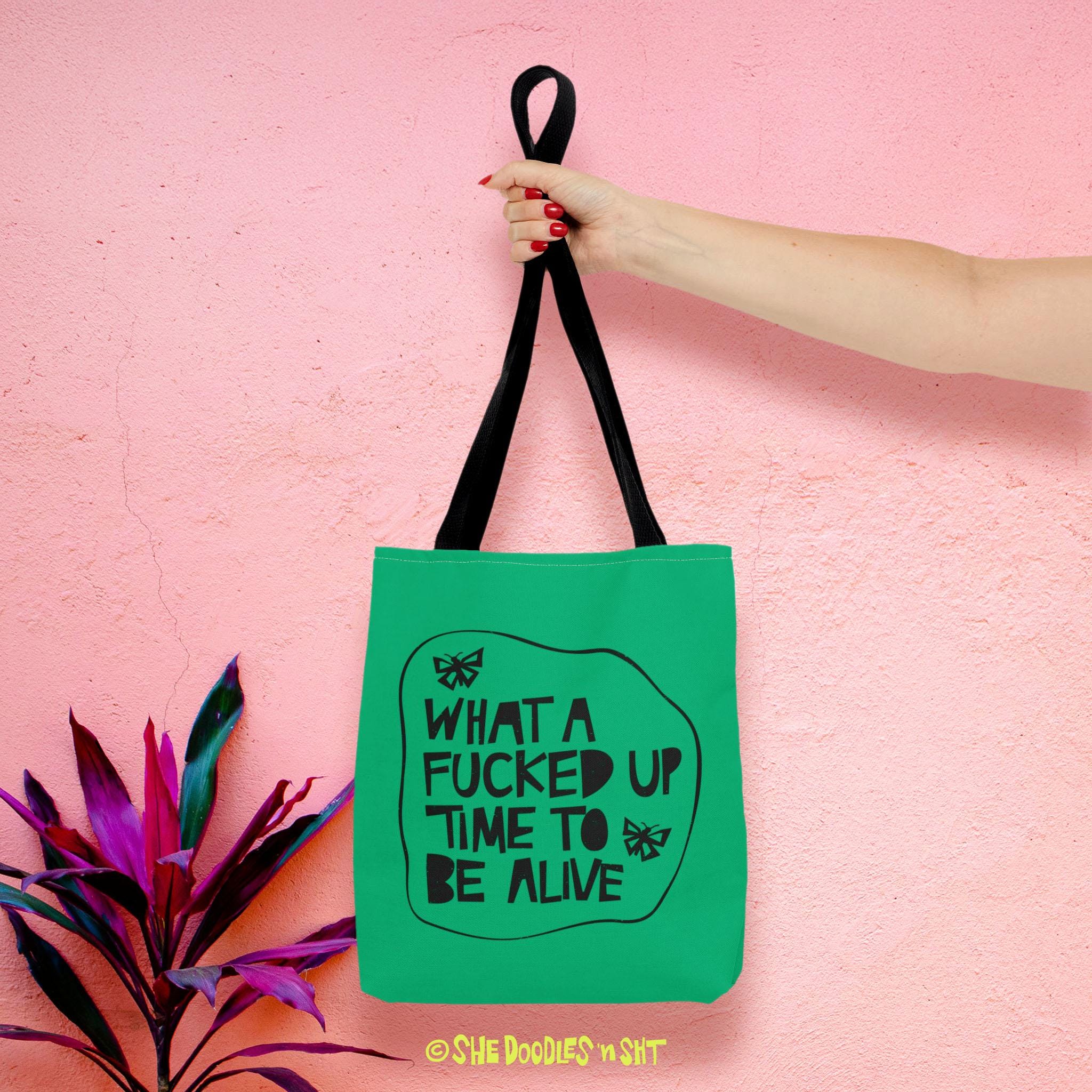 Dark Humor Tote Bag: Sarcastic Cynic Reusable Shopping Bag for Rebels and Realists