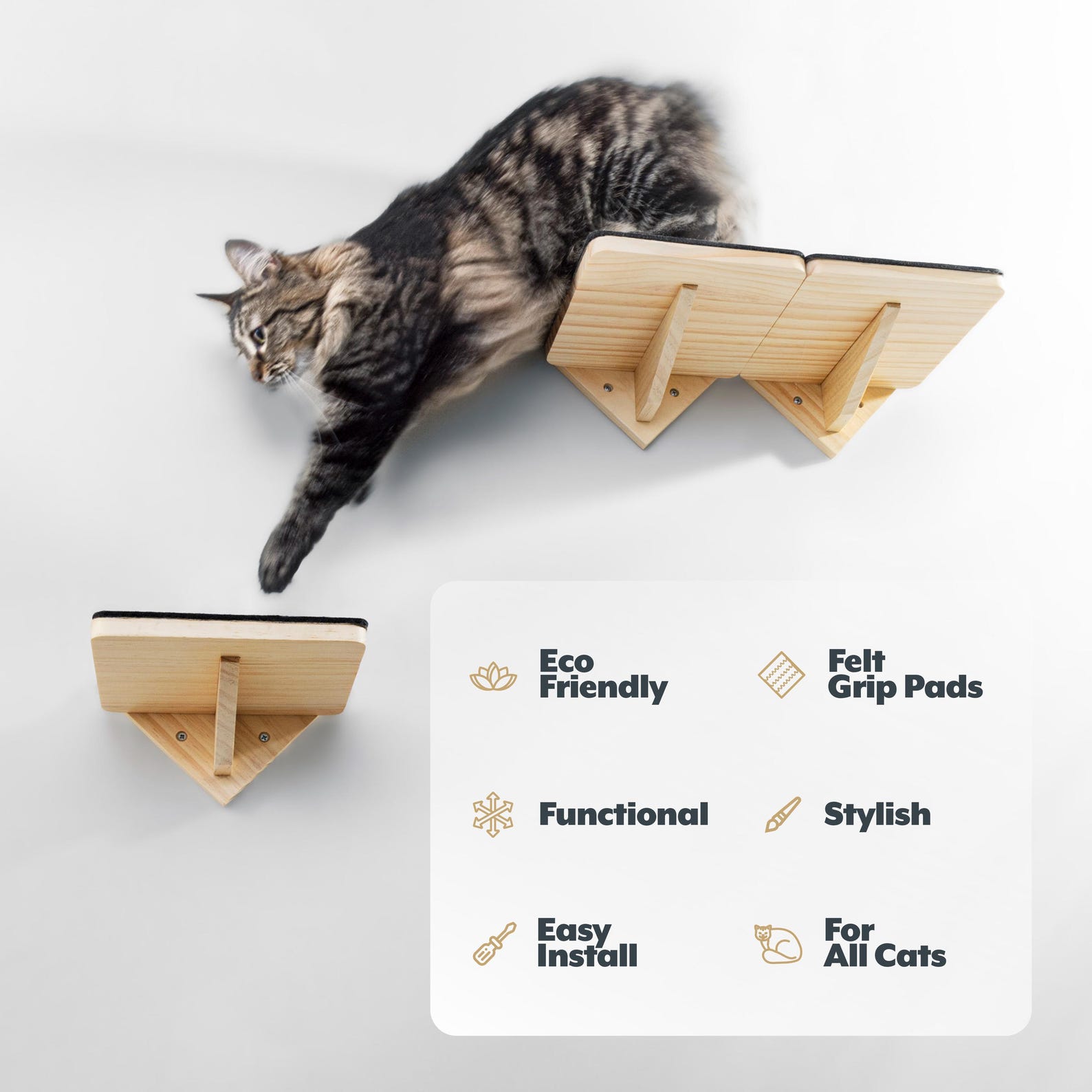 Cat Wall Shelves With Strong Wall Anchors Cat Shelves for Wall Set of 4 ... - Cat Wall Shelves For Entry Foyers