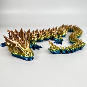 Articulated Dragon 3D Printed High Quality, Dragon Figurine, Toddler Room Decor, Dragon Toy Handmade Childrens Toys, Bookshelf Decor
