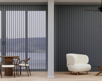Motorized Light Filtering Custom Curtains | Floor to Ceiling Sheers | Gray Color Blinds