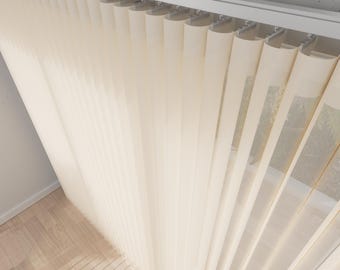 Sheer Vertical Wave Curtains |Custom Blackout Panel