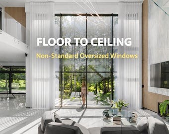 Motorized Sheer Curtains for Large Windows | Custom Oversized Panels