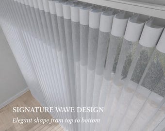 Custom Sliding Glass Door Curtains | Light Filtering Wave Drapes, Patio Window Treatment