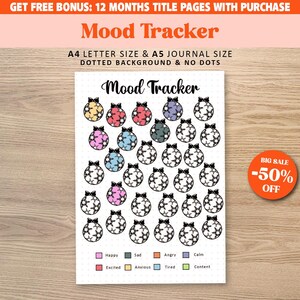 Christmas MOOD TRACKER, Printable Journal Page, Planner Page, Emotions Tracker, Daily Mood Tracker, Track Mood, Journal Template