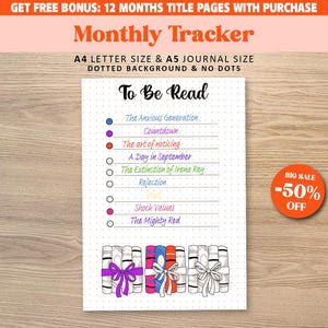 To be read TRACKER, Printable Journal Page, Planner Page, Emotions Tracker, Daily Mood Tracker, Track Mood, Journal Template