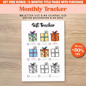 Gift TRACKER, Printable Journal Page, Planner Page, Emotions Tracker, Daily Mood Tracker, Track Mood, Journal Template
